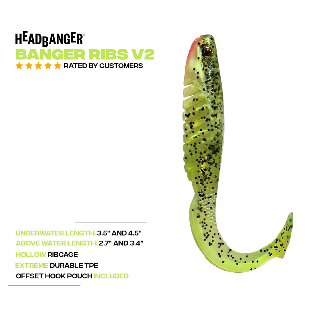 Headbanger BangerRibs V2 – Floating TPE Finesse Bait – Headbanger Lures