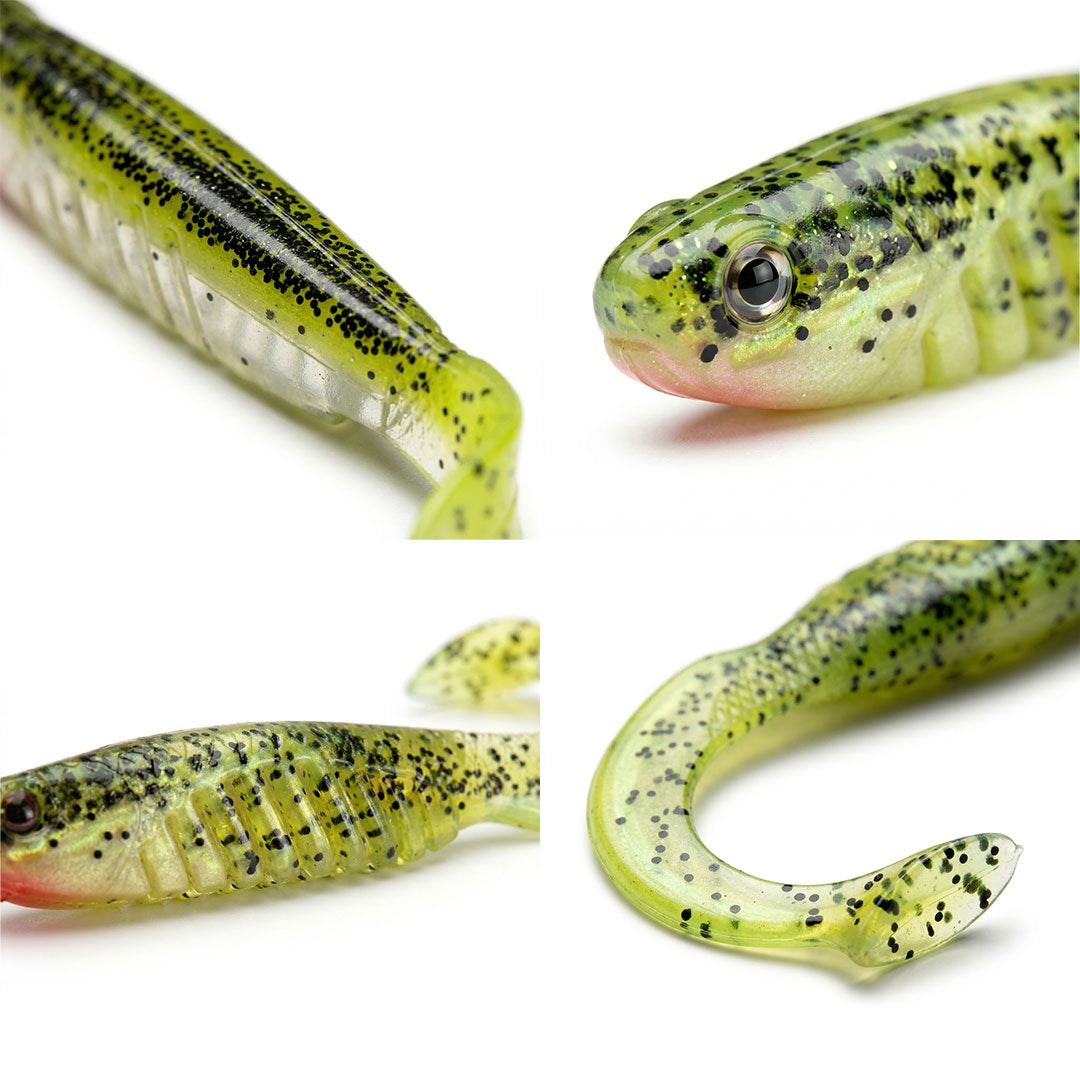 bottom banger fishing lure Micro Banger, Tennessee Shad / Micro and the craw tail imitating shape of the Action Lip pulls the bait downwards and maintains the depth instead of rising towards your rod Headbanger BangerRibs V2 2-3/4" 5-pack