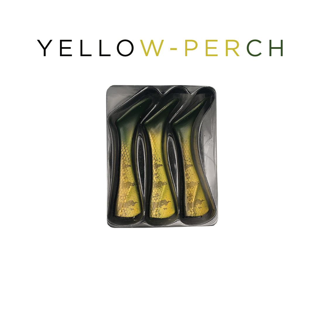Headbanger Shad 9" Replacement Tails - Yellow Perch