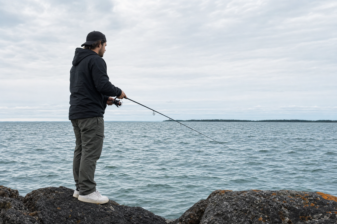 Angler working a retrieve